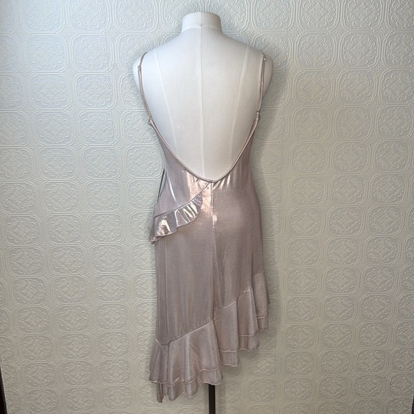 City Vibe | Asymmetrical Metallic Pale Pink Dress, Size 11 NWT - Picture 9 of 9